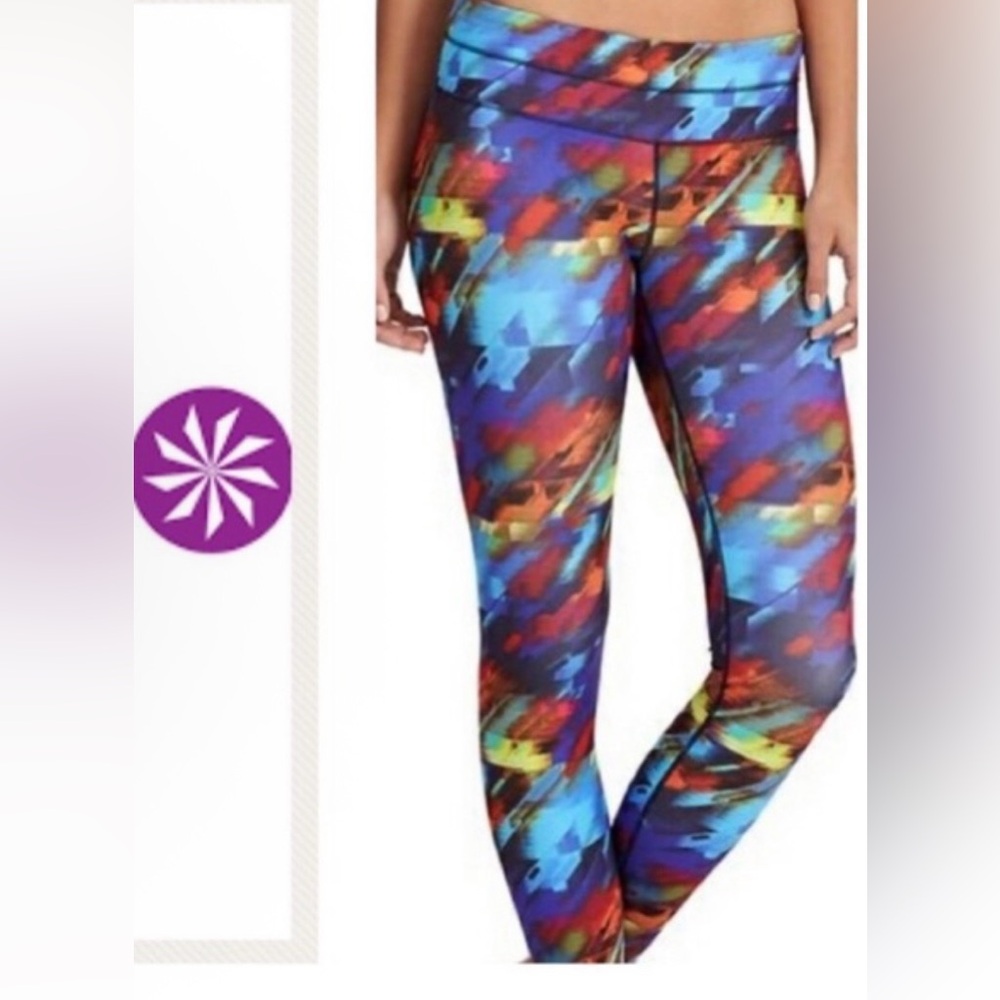Athleta Colorburst Sonar Leggings Multicolored Pattern Size Small EUC